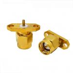 2-Hole Flange Panel Mount SMA Connector Straight (Plug, Male,50Ω) L15.4mm L17.3mm L25mm L30.8mm